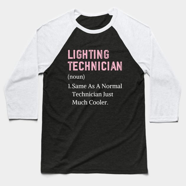 Funny lighting technician christmas women theatre lighting Baseball T-Shirt by Printopedy